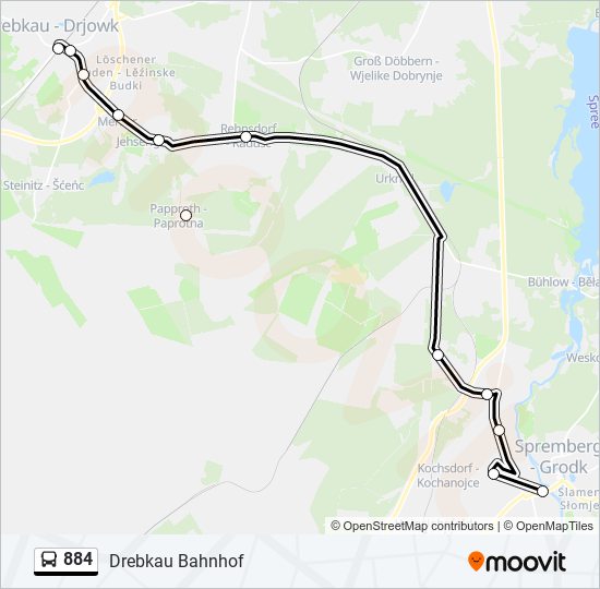 884 bus Line Map