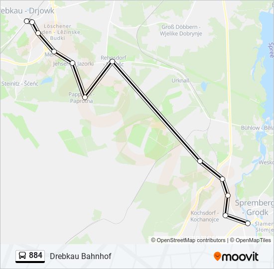 Автобус 884: карта маршрута