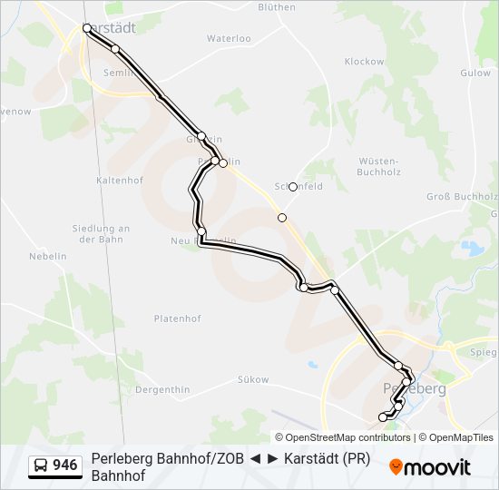 Автобус 946: карта маршрута