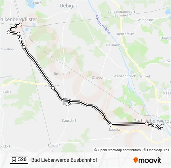 Автобус 520: карта маршрута