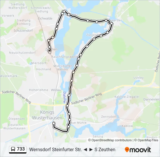 733 Bus Line Map