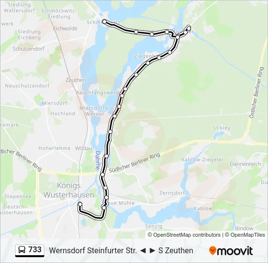 733 Bus Line Map