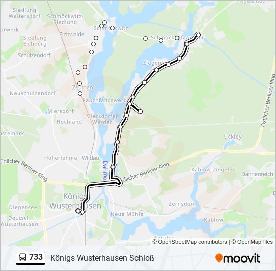 733 bus Line Map