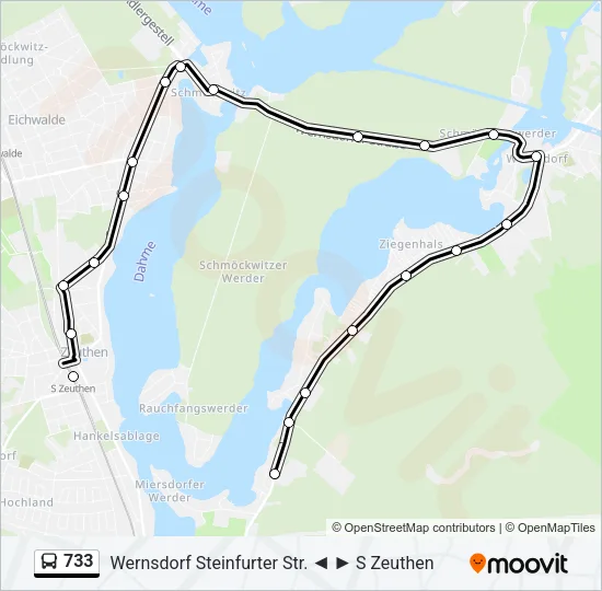 733 Bus Line Map