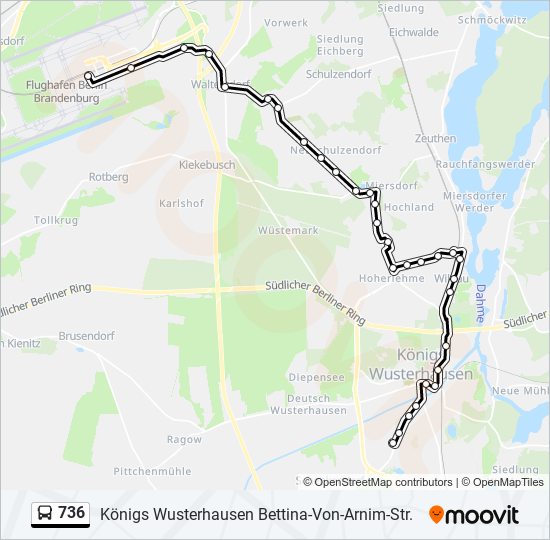 736 bus Line Map