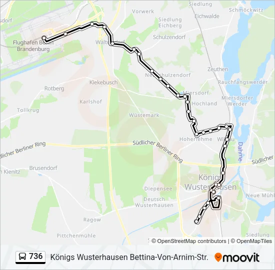 736 Bus Line Map