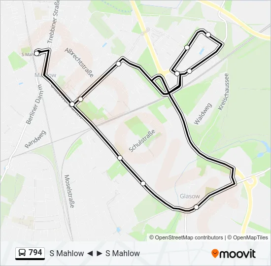 794 Bus Line Map