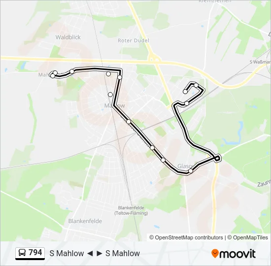 794 Bus Line Map