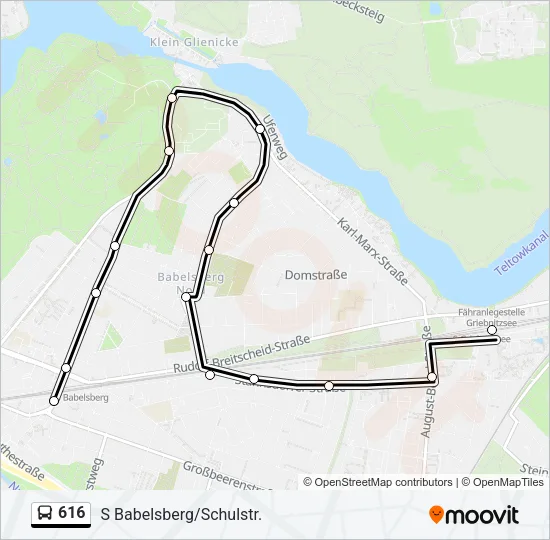 616 Bus Line Map