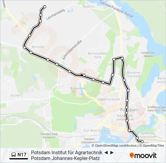 N17 Bus Line Map