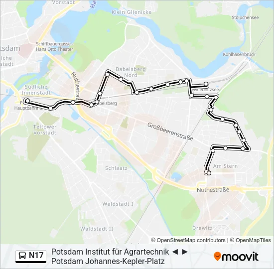 N17 Bus Line Map