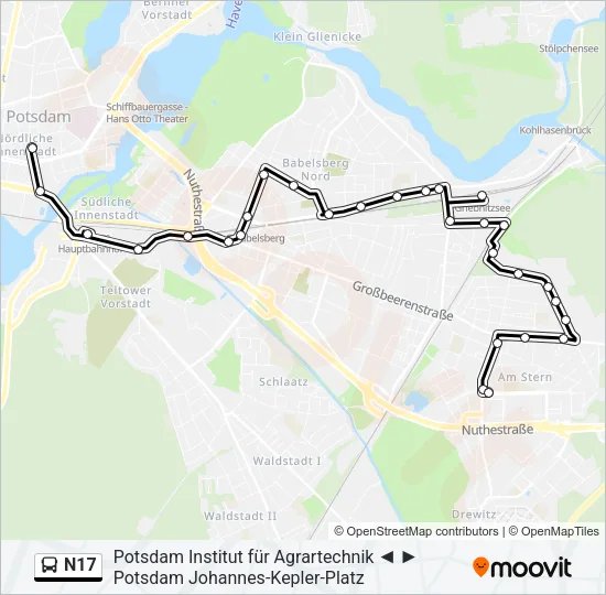 N17 Bus Line Map