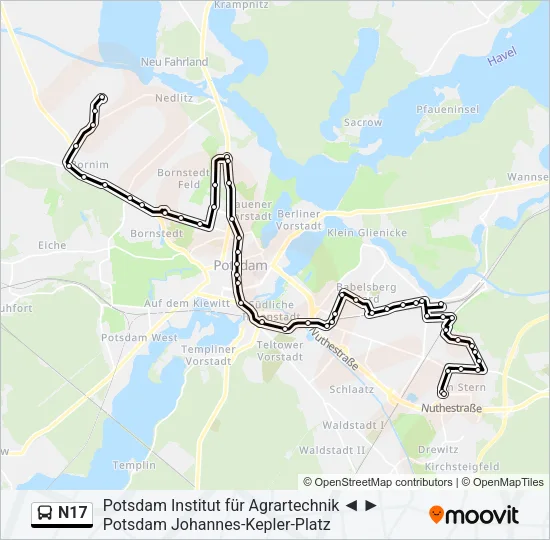 N17 Bus Line Map