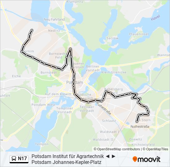 n17 Route Schedules, Stops & Maps Potsdam Institut Für Agrartechnik