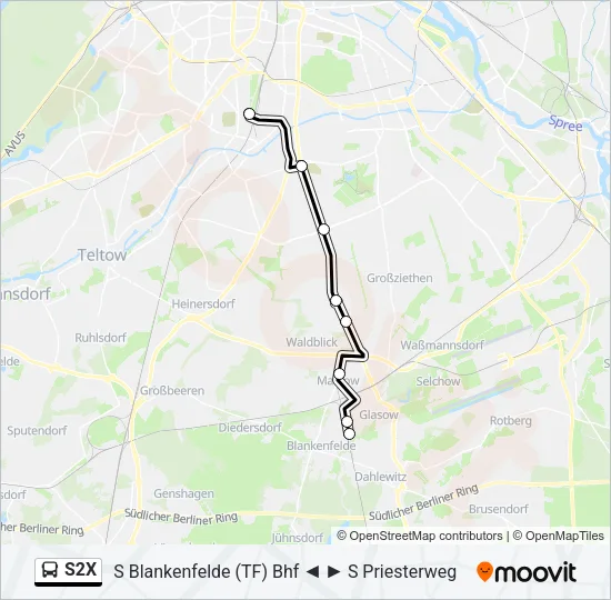 S2X Bus Line Map