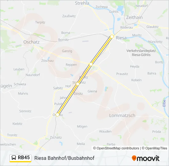 RB45 Bus Line Map