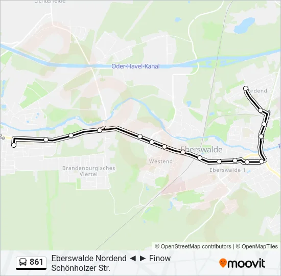 861 Bus Line Map