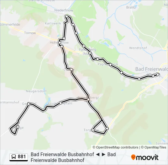 881 Bus Line Map