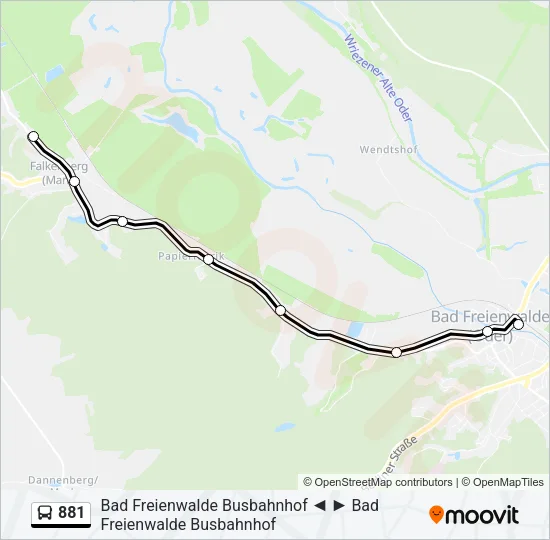 881 Bus Line Map