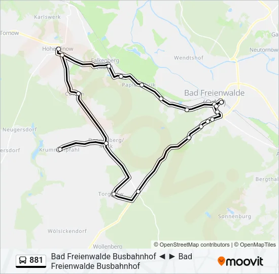 881 Bus Line Map
