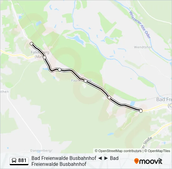 881 Bus Line Map
