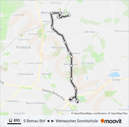 Автобус 895: карта маршрута