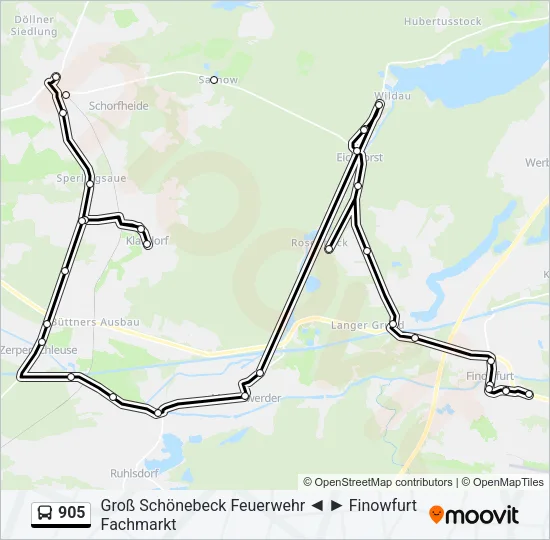 905 Bus Line Map