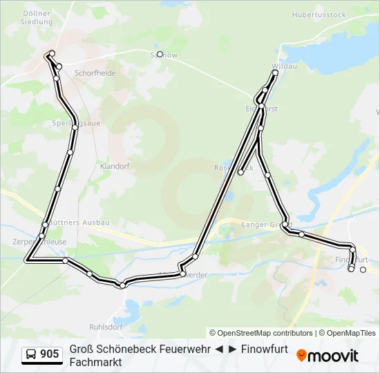 905 Bus Line Map