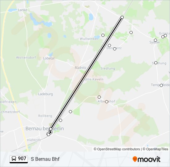 907 bus Line Map