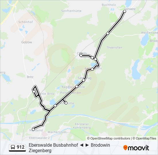 912 bus Line Map