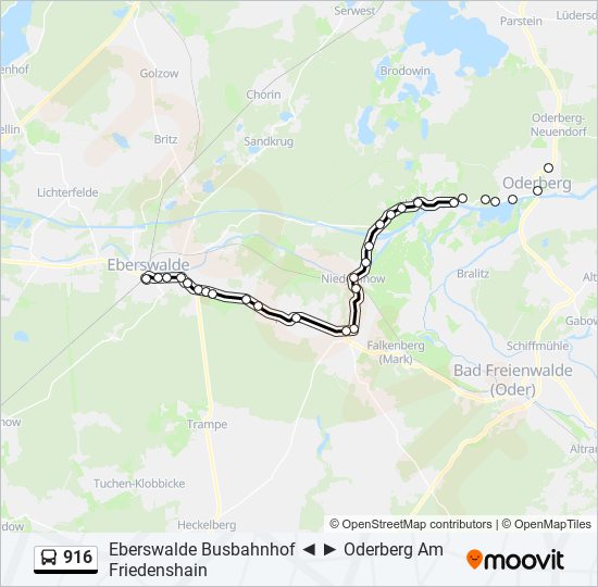 Автобус 916: карта маршрута