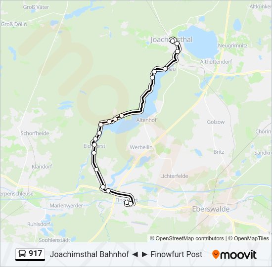 917 bus Line Map