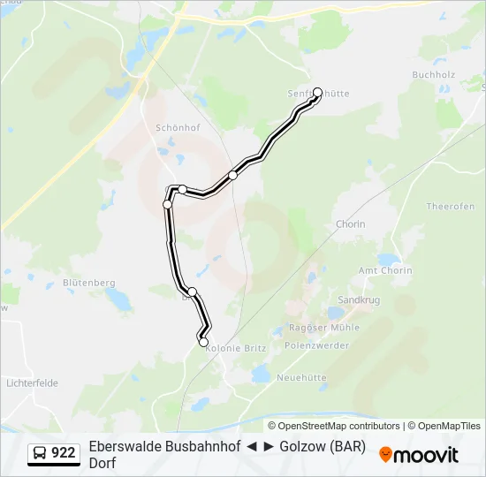 922 Bus Line Map