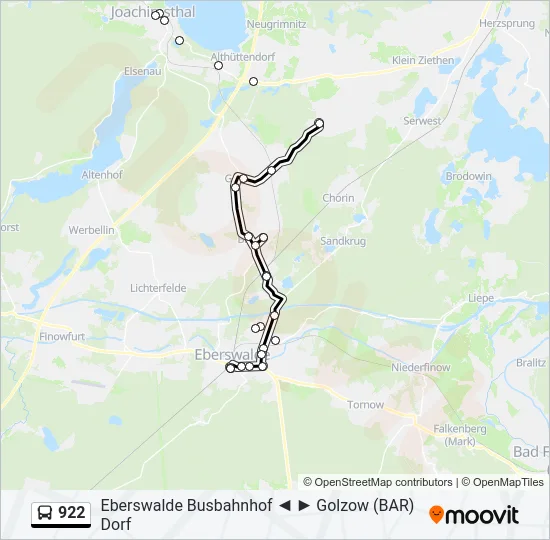 922 Bus Line Map