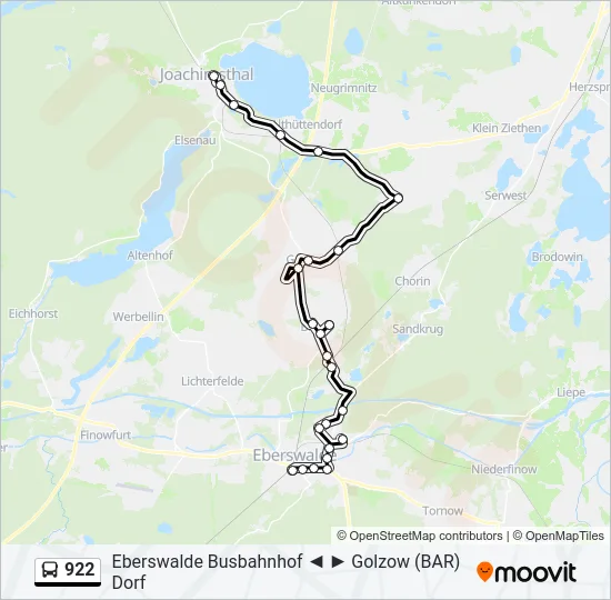 922 Bus Line Map