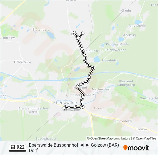 922 Bus Line Map