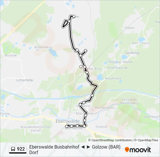 922 Bus Line Map