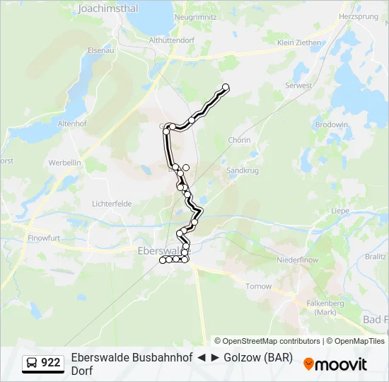 922 Bus Line Map