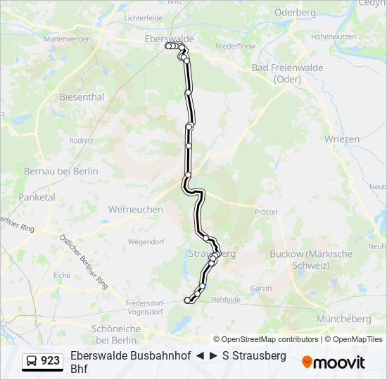 Автобус 923: карта маршрута
