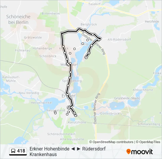 418 Bus Line Map