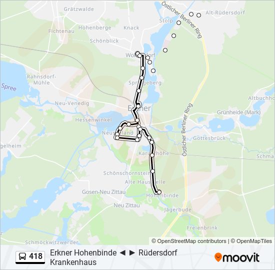 418 bus Line Map