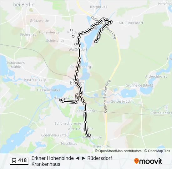 418 Bus Line Map