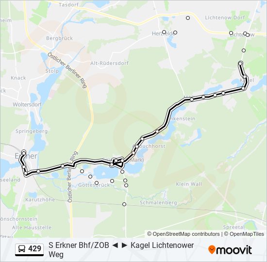 429 bus Line Map