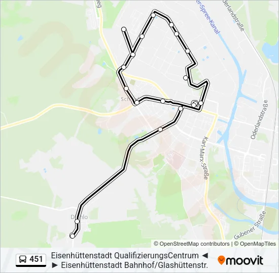 451 Bus Line Map