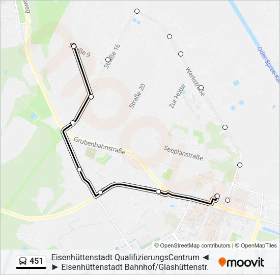 451 Bus Line Map