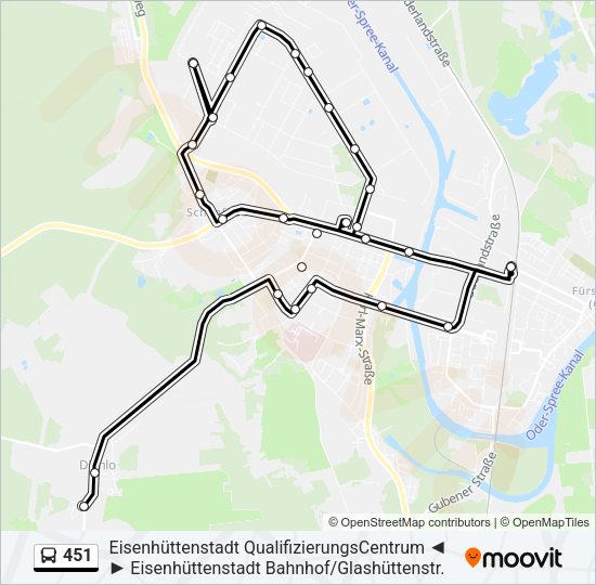 Автобус 451: карта маршрута