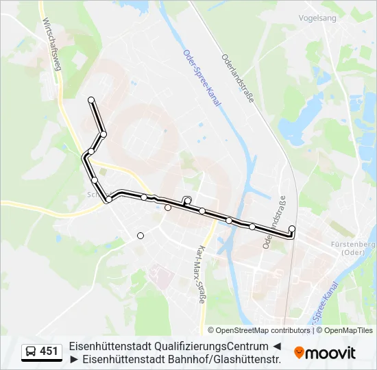 451 Bus Line Map