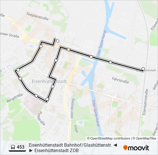 453 bus Line Map