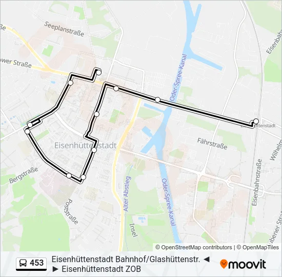 453 Bus Line Map