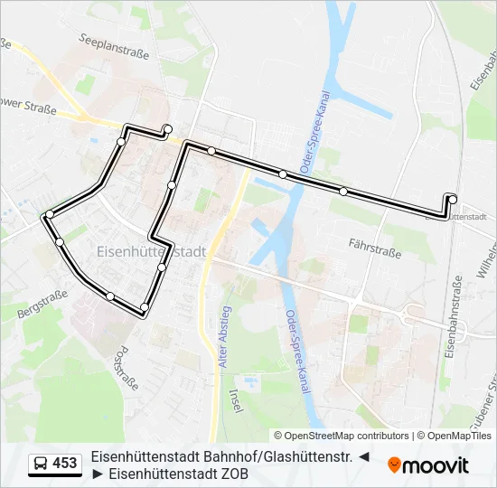 453 Bus Line Map